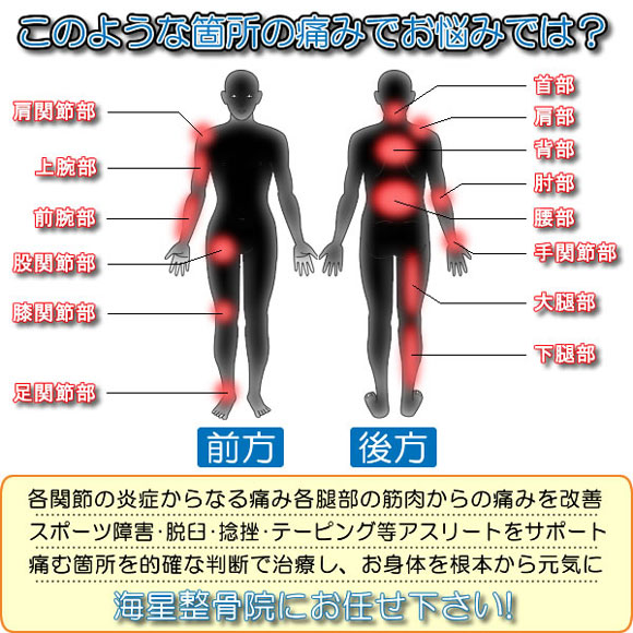 お身体の痛む箇所,海星整骨院