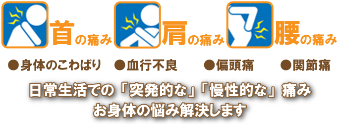 痛み改善症状の案内,海星整骨院